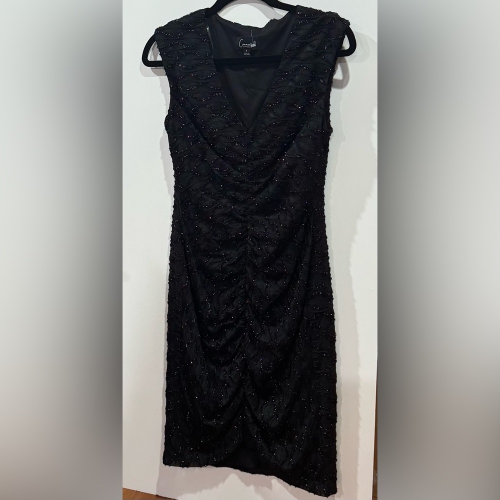 New - never worn - removed tag -Connected Apparel Black Ruched Sheath Midi Dress